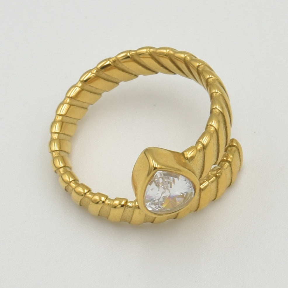 Gold Cubic Pear Ring