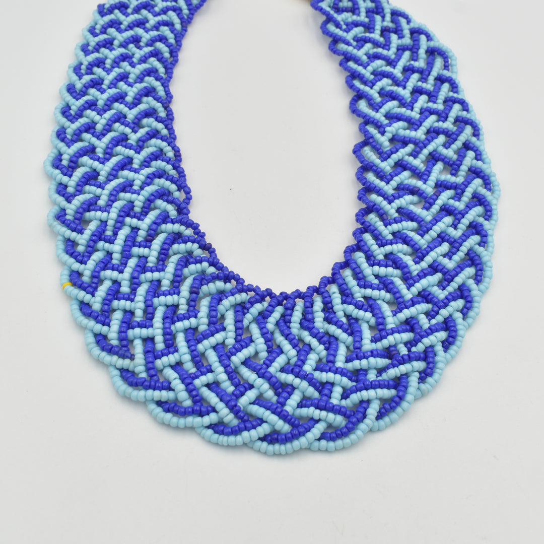 Blue Beaded Crafted Necklace