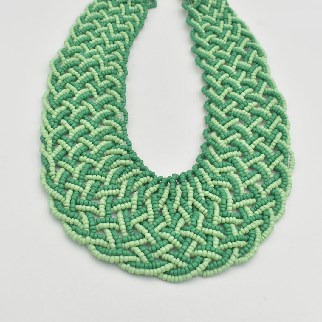 Green Beaded Crafted Necklace
