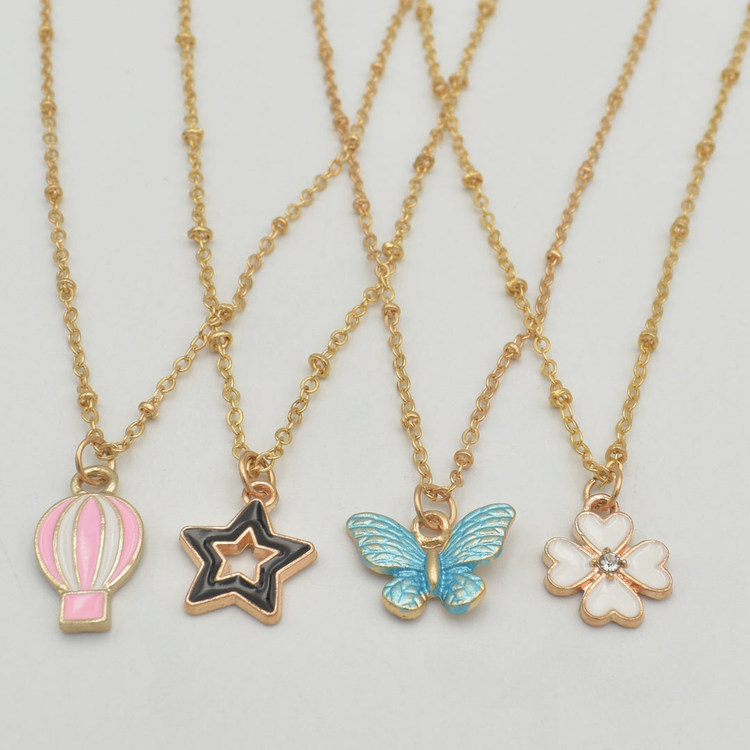 Kids Gold Butterfly 4-Pack Necklace