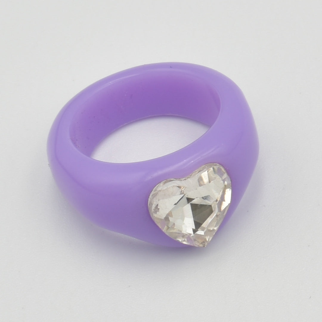 Purple Acrylic Solid Band Ring