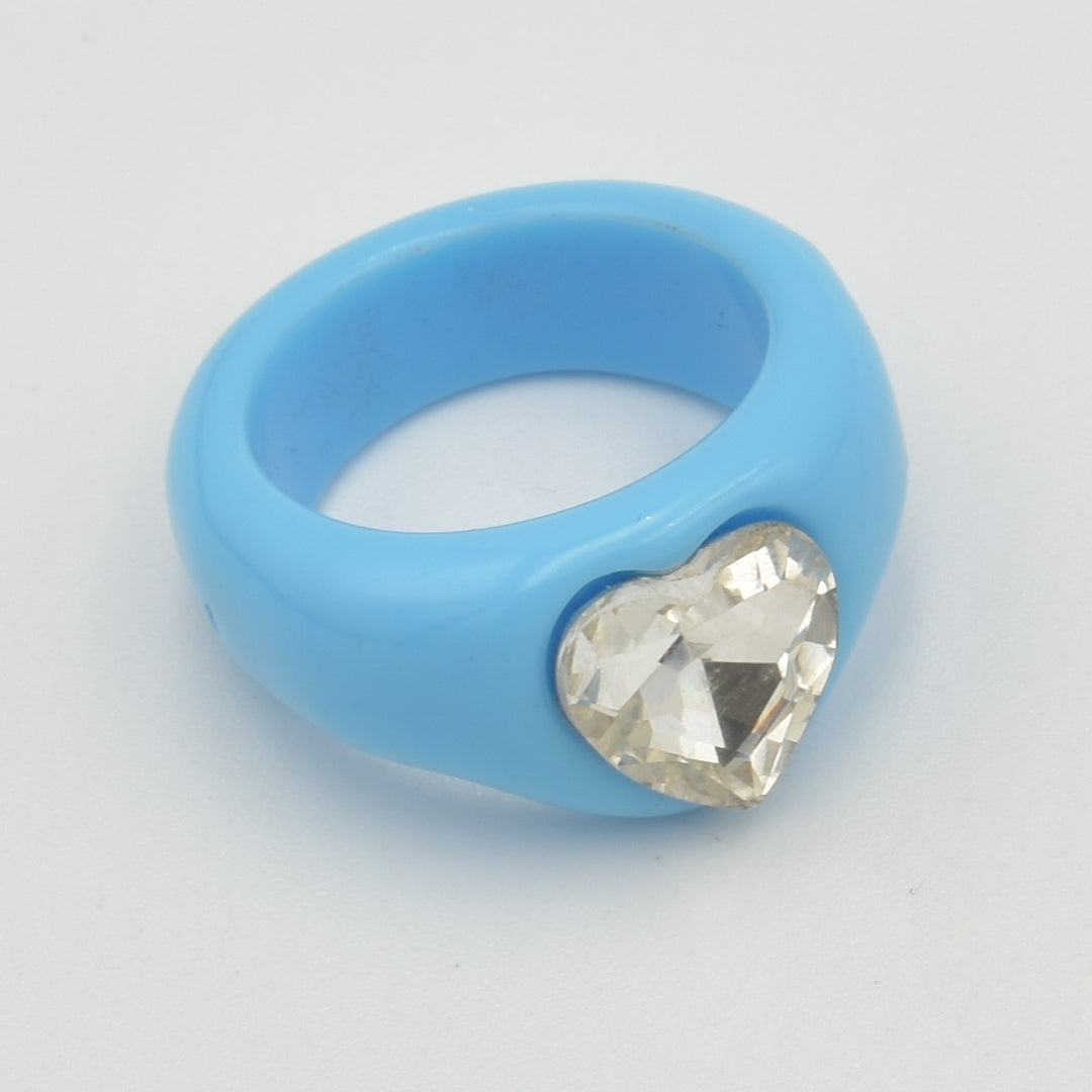 Blue Acrylic Solid Band Ring