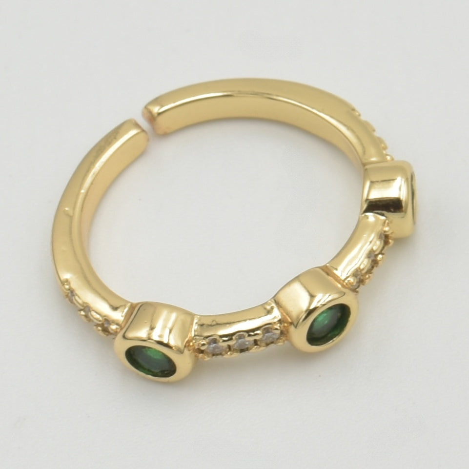 Gold Synthetic Emerald Opal Ring