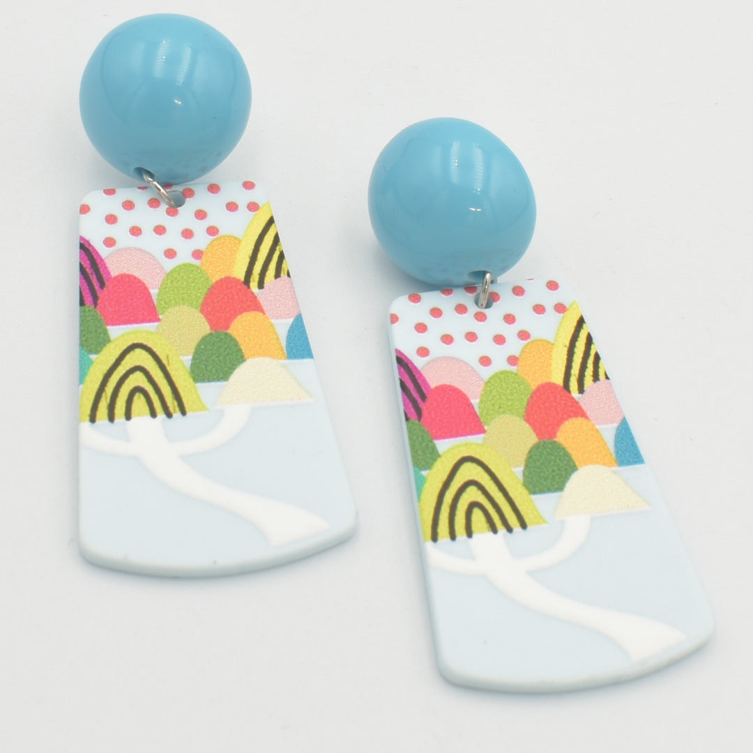 Acrylic Blue Drop Earrings