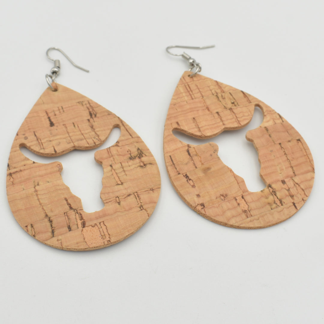 Nude Wood African Drop Earrings