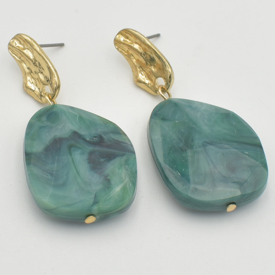 Gold Amazonite Drop Earrings