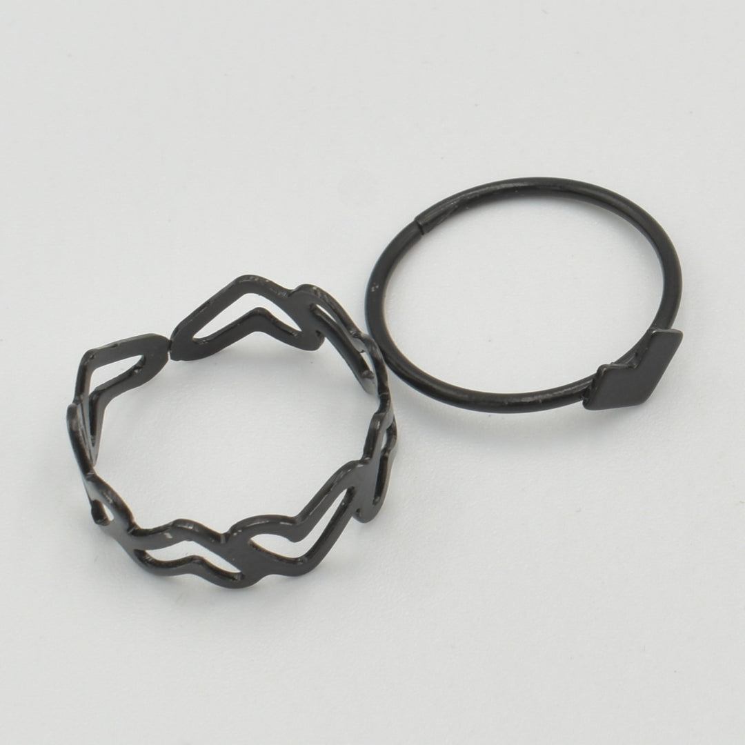 Black Multi Heart Ring