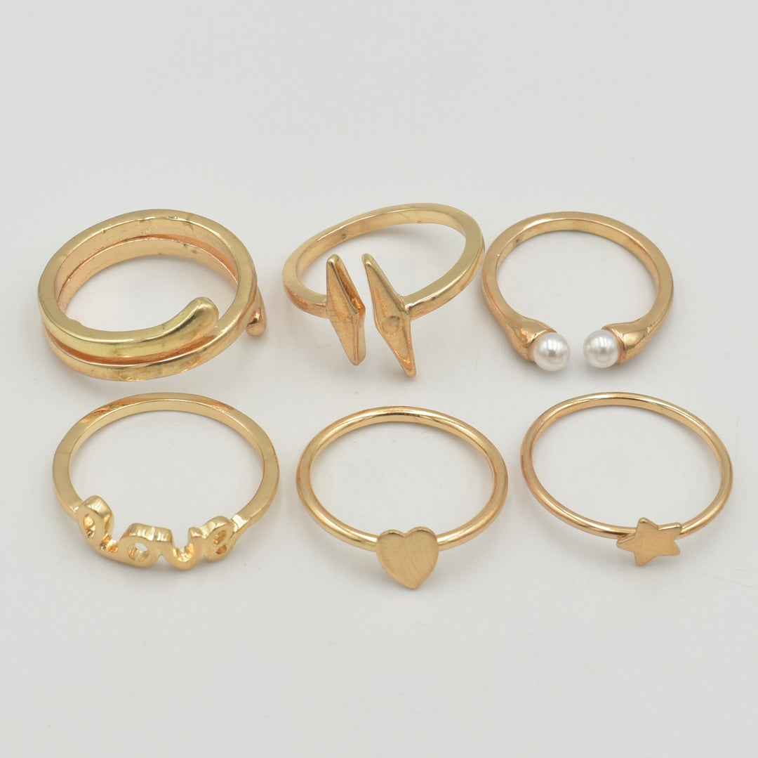 Gold Open Sphere 6-Pack Rings