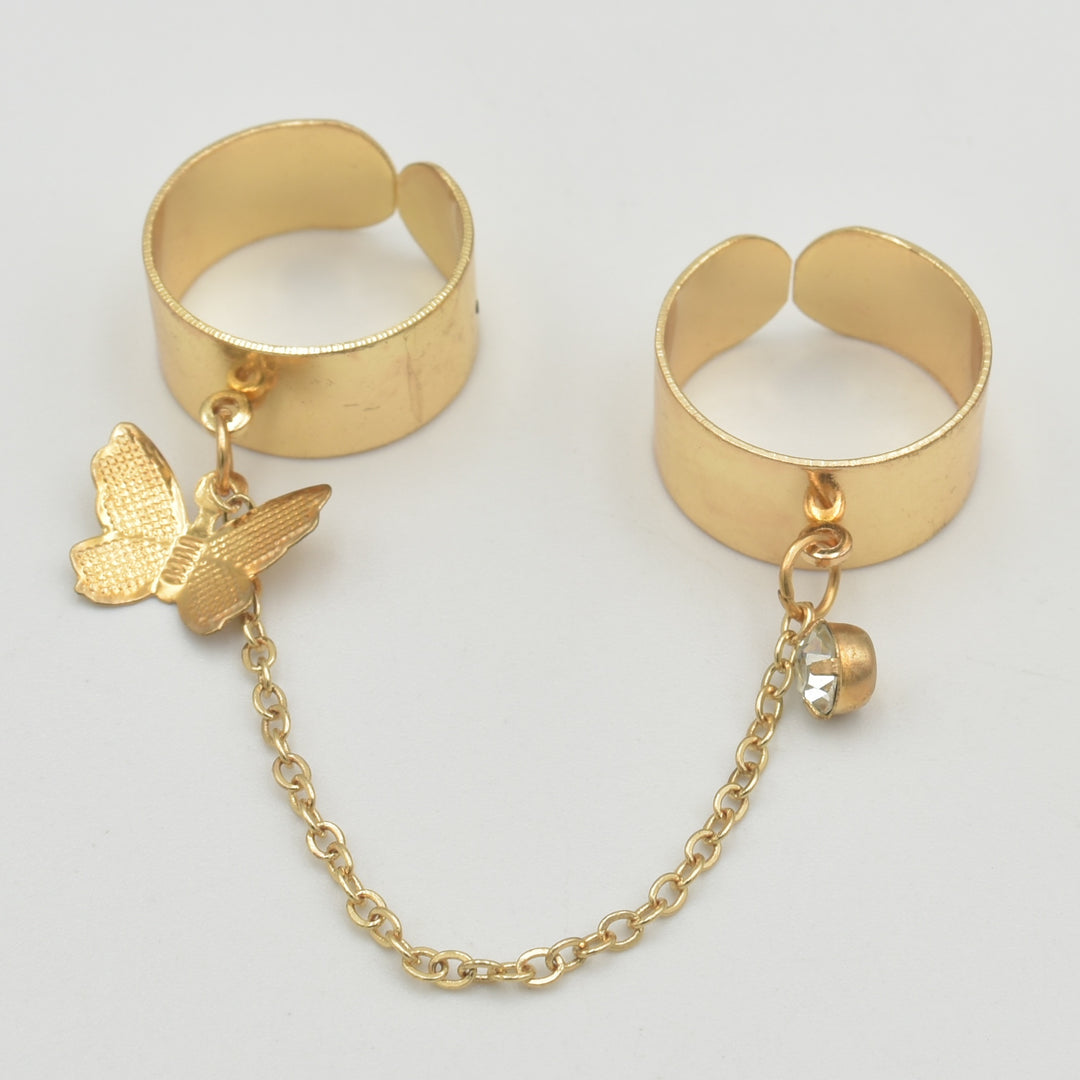 Gold Butterfly Band Chain Diamante Pack