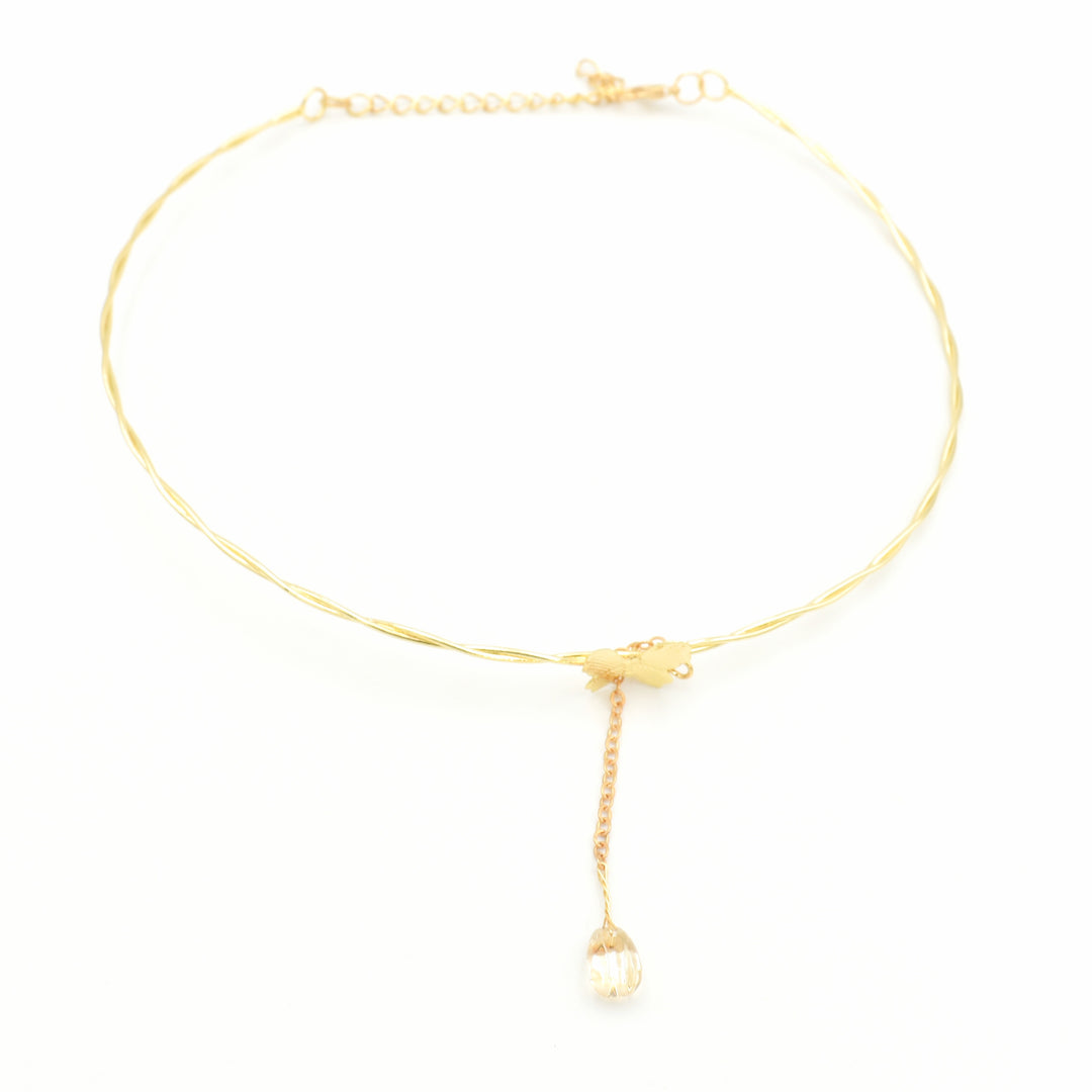 Gold Twisted Butterfly Chocker Necklace