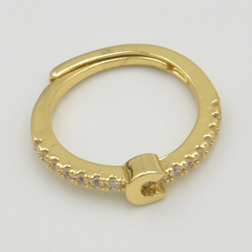 Cubic Zirconia Letter 'C' Ring
