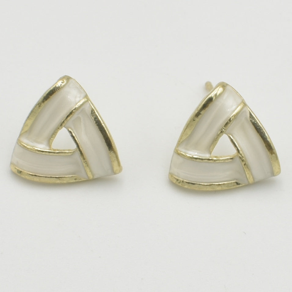 Gold Triangle Stud Earrings