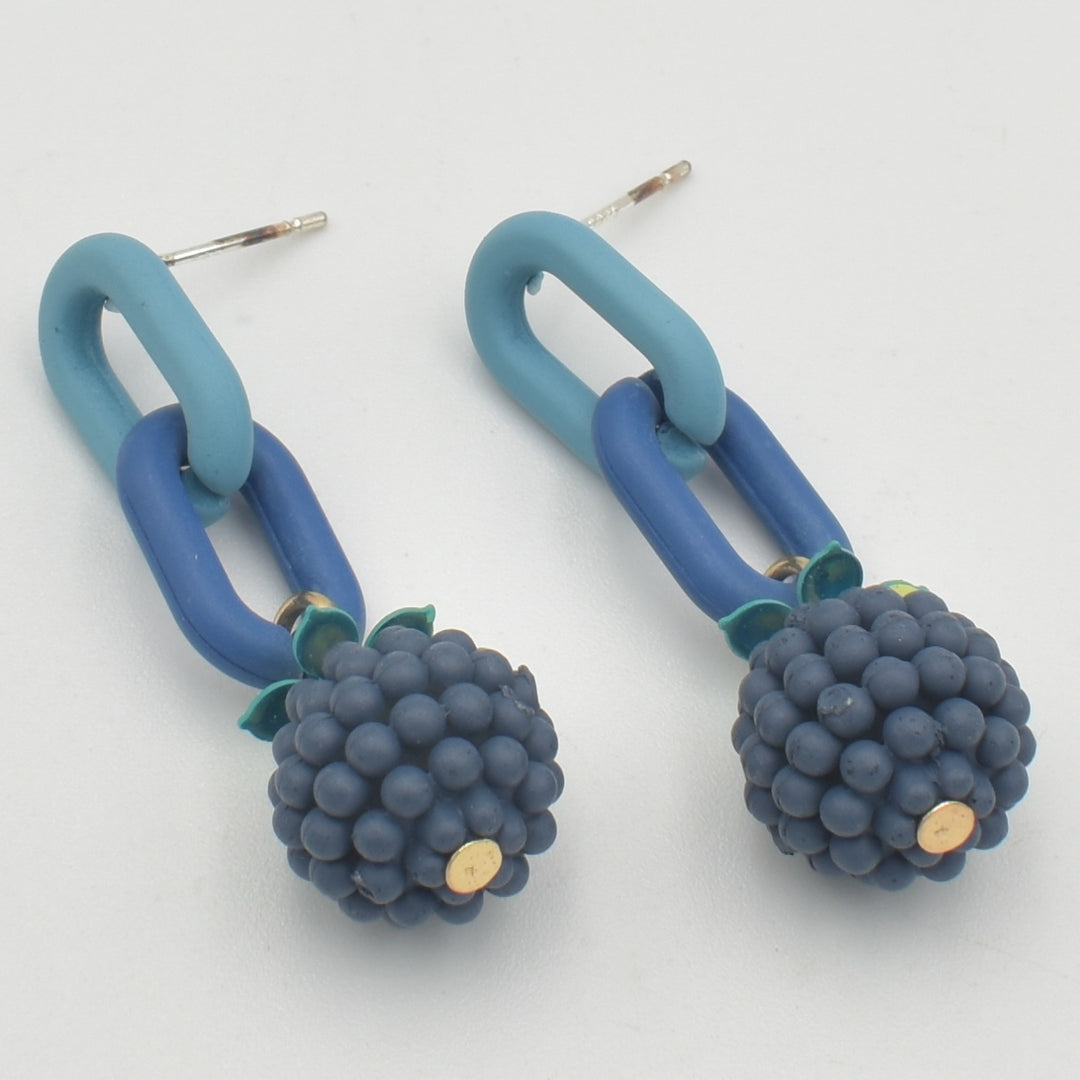 Acrylic Blue Link Drop Earrings