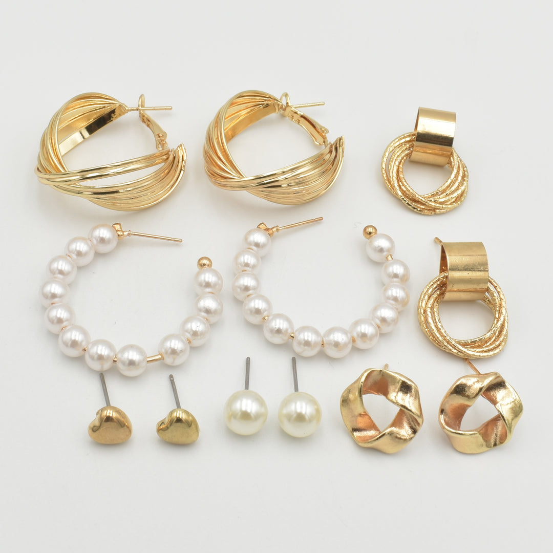 Gold Open Knot 6-Pack Earrings