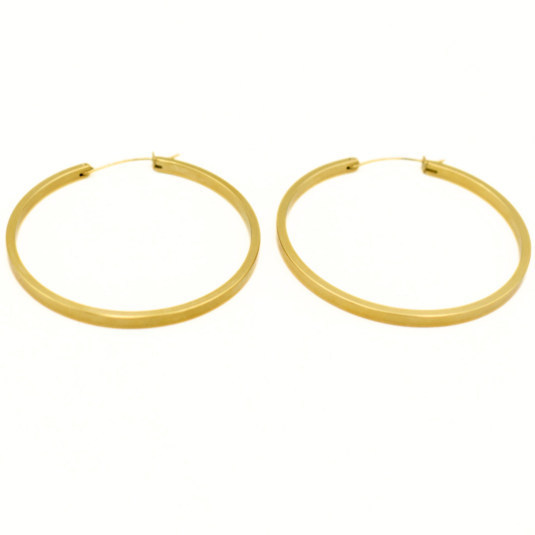 Gold Toned 50mm Large Hoop Earrings