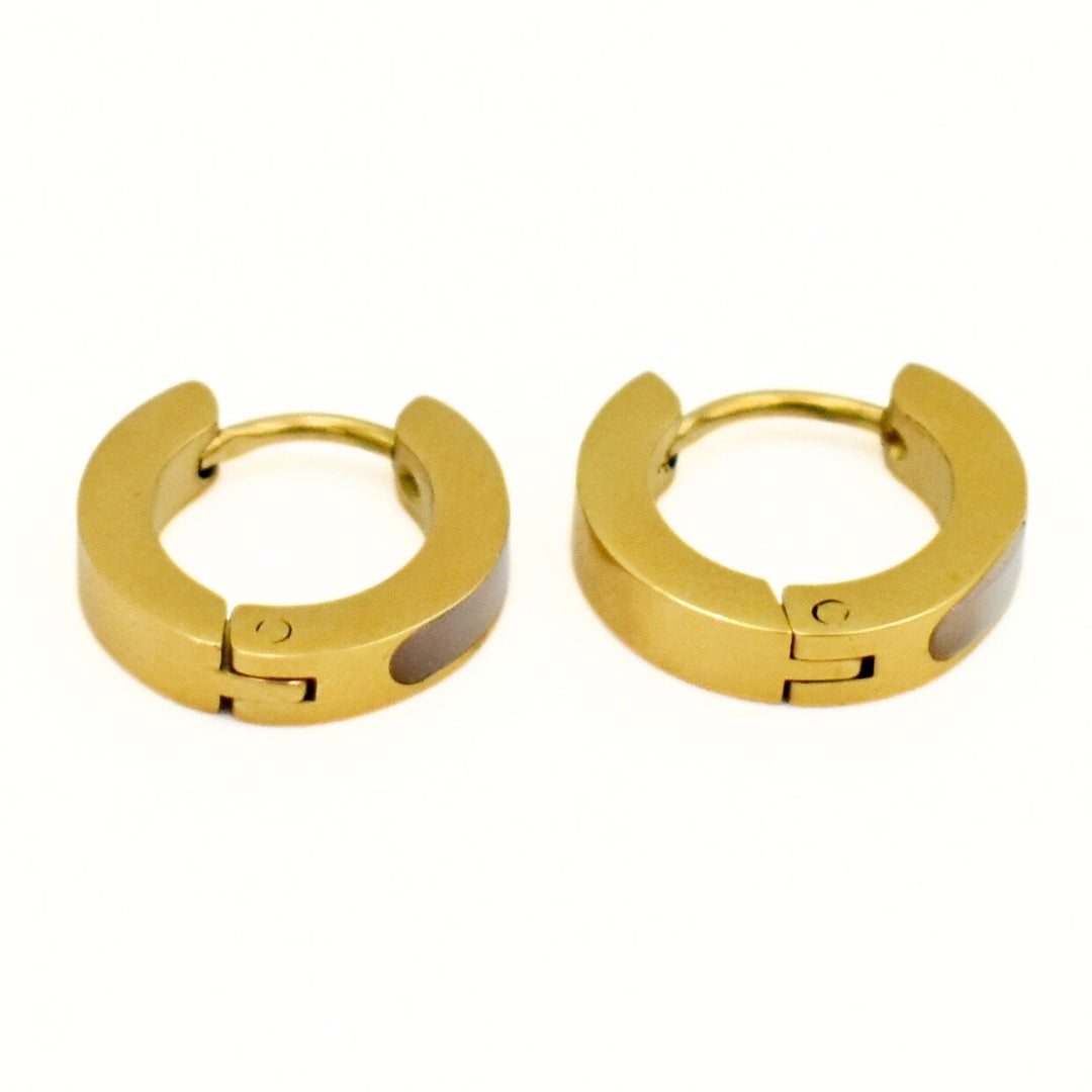 Gold Toned Rounded Small Huggies Earrings