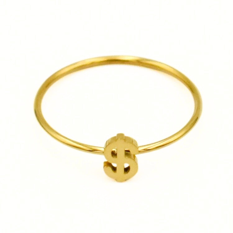Gold Toned Dollar Sign Ring