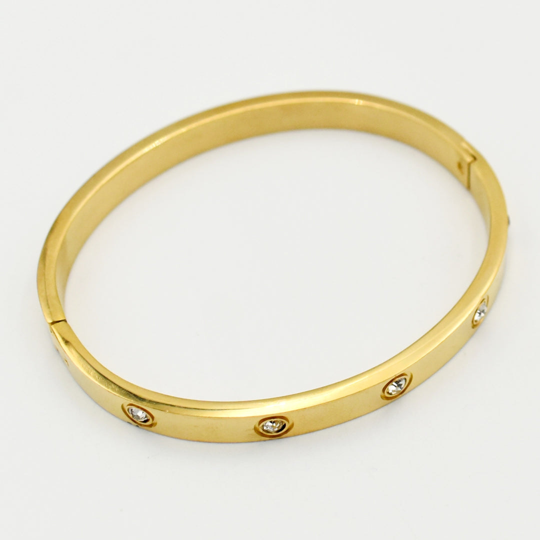 Gold Cubic Zirconia Bangle