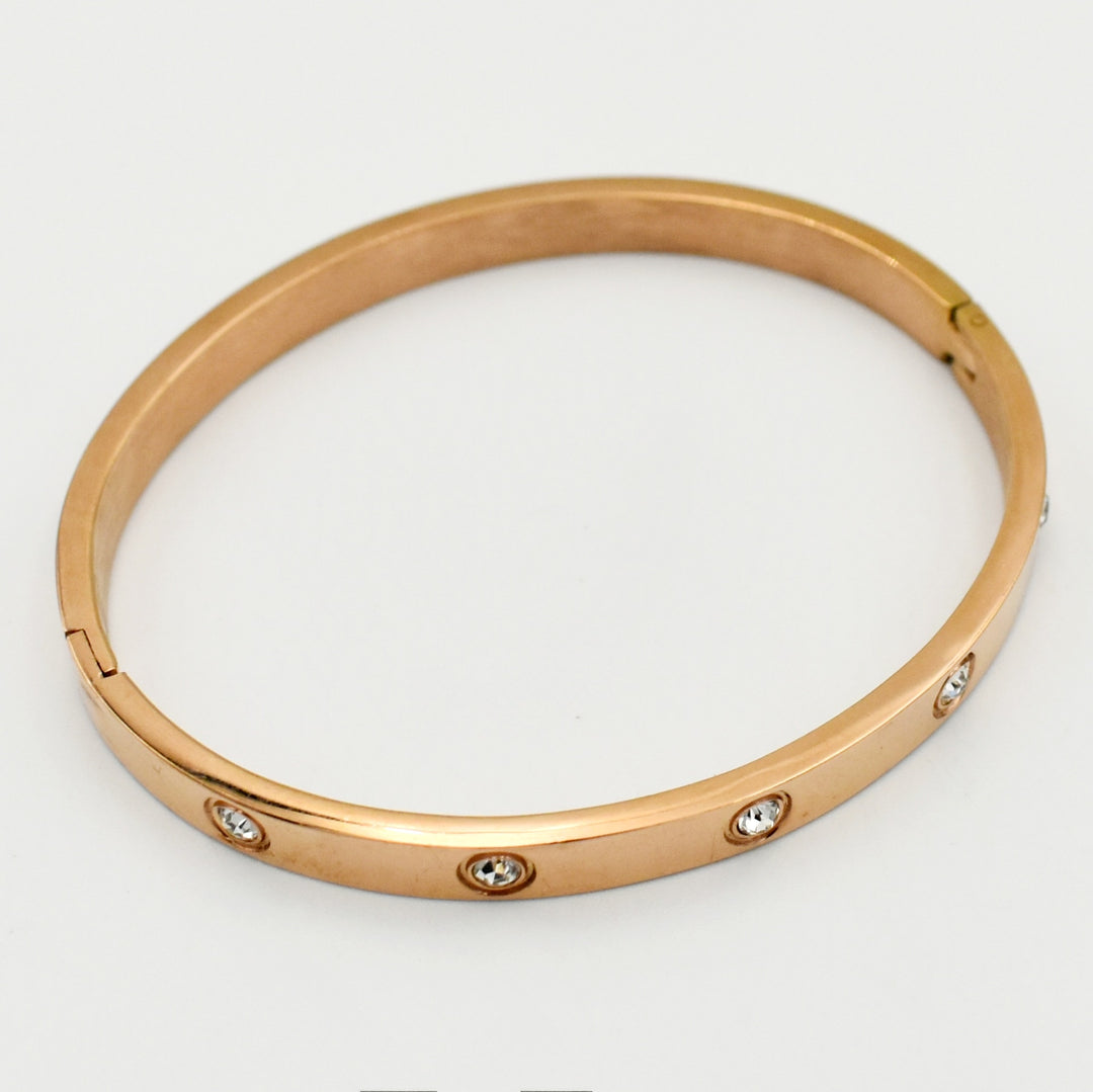 Rose Gold Cubic Zirconia Bangle