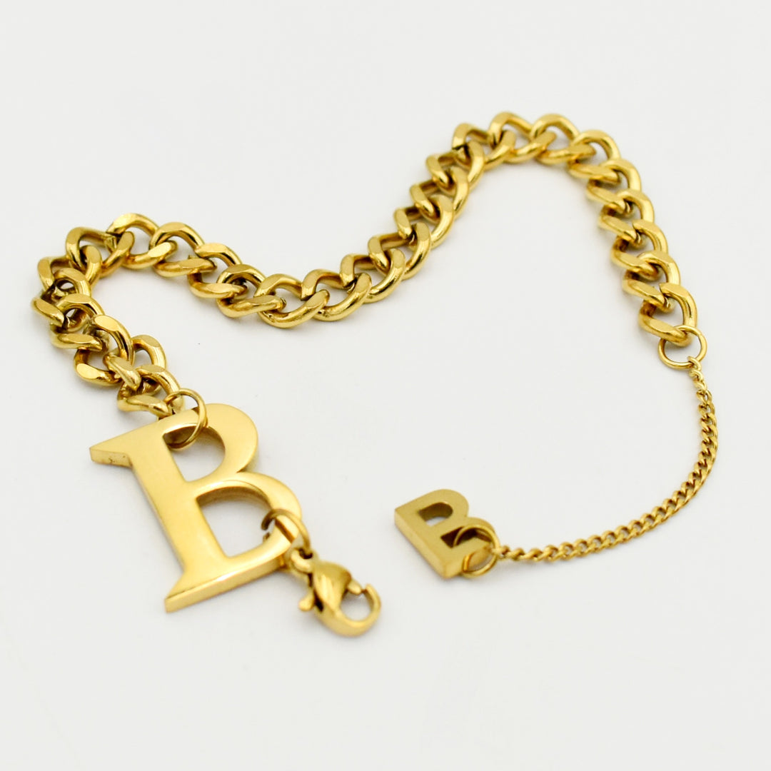 Gold Letter 'B' Bracelet