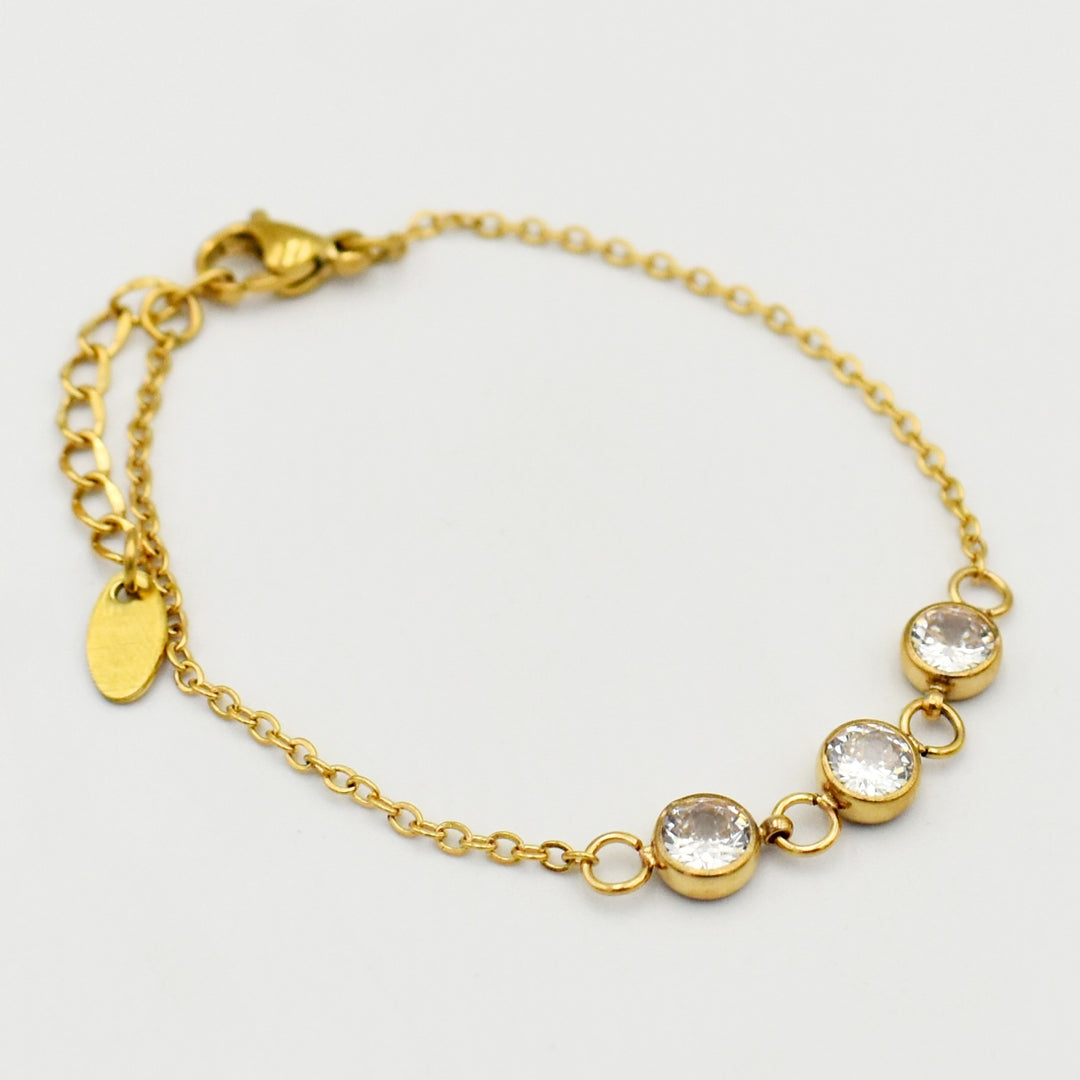 Gold Clear Stone Bracelet