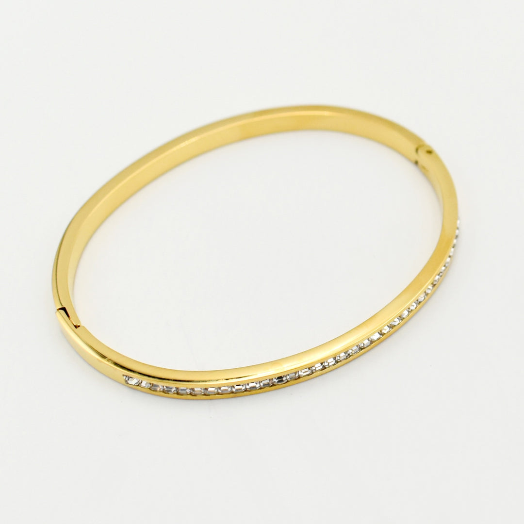 Gold Cubic Zirconia Bangle