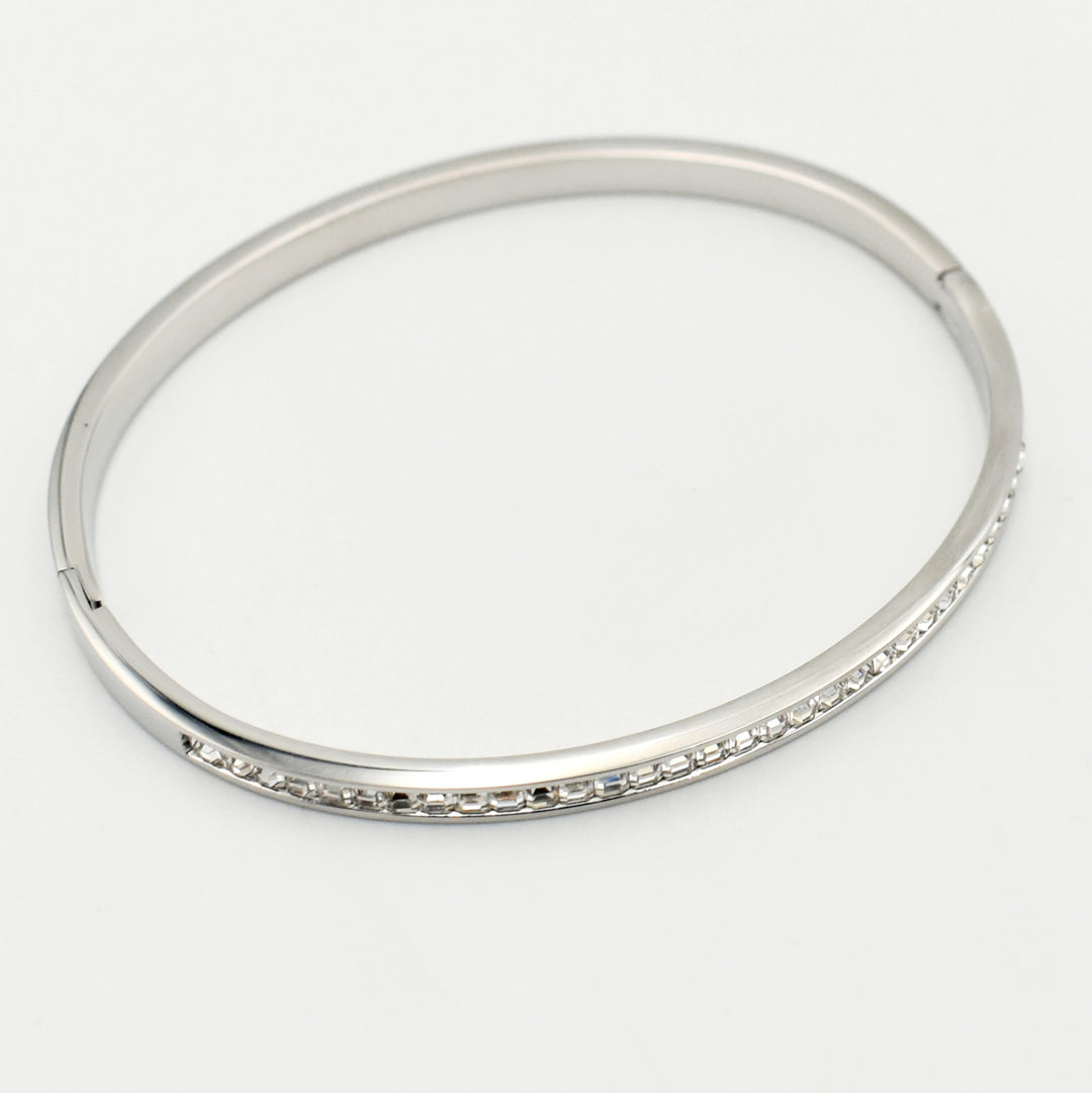 Silver Cubic Zirconia Bangle