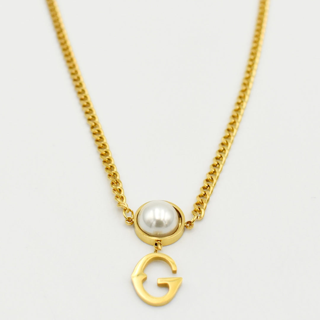 Gold 'G' Curb Chain Necklace