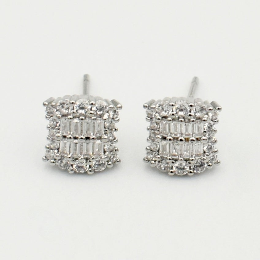 Silver Cubic Zirconia Stud Earrings