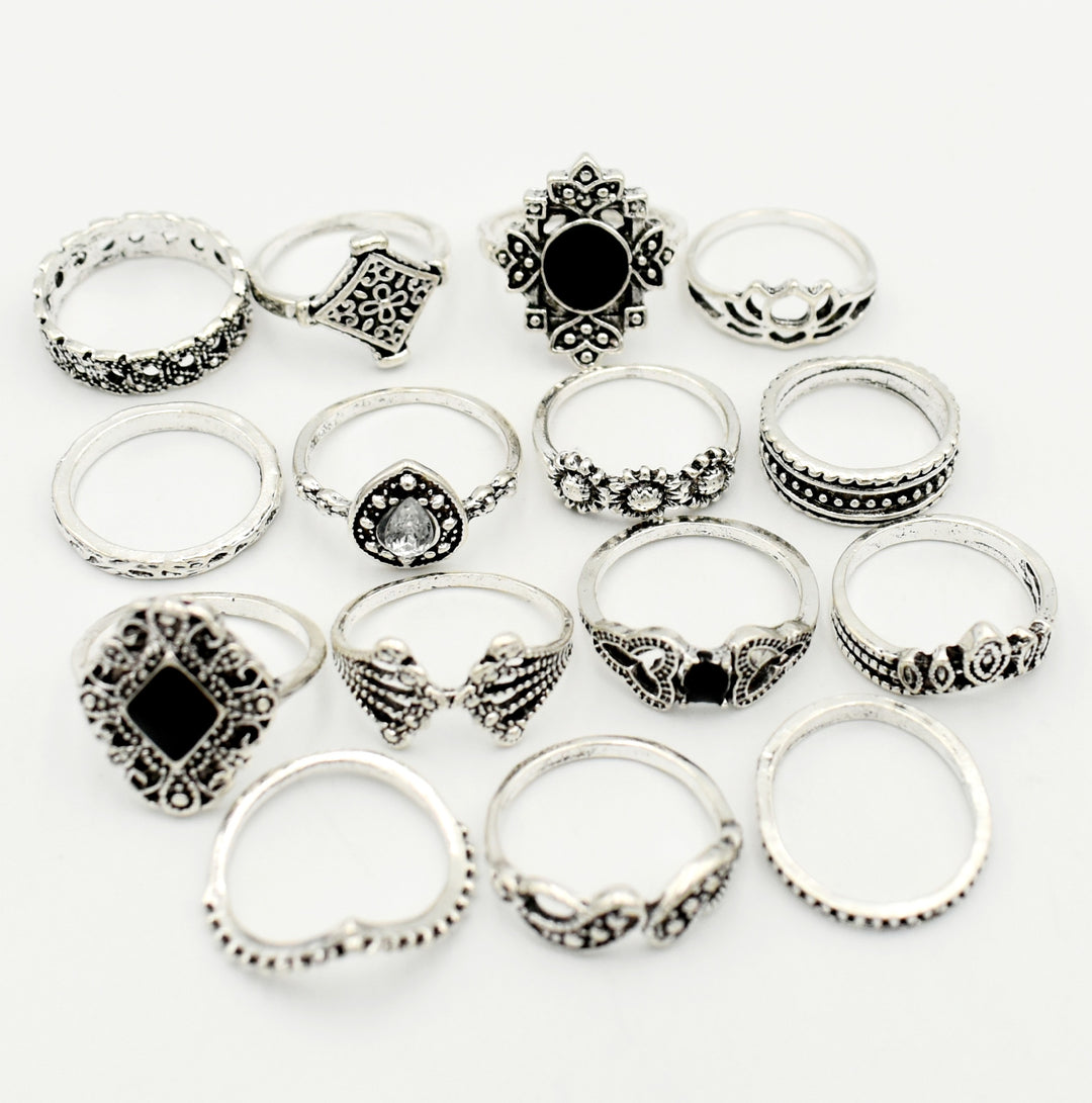 Silver Fish Bone 15-Pack Rings