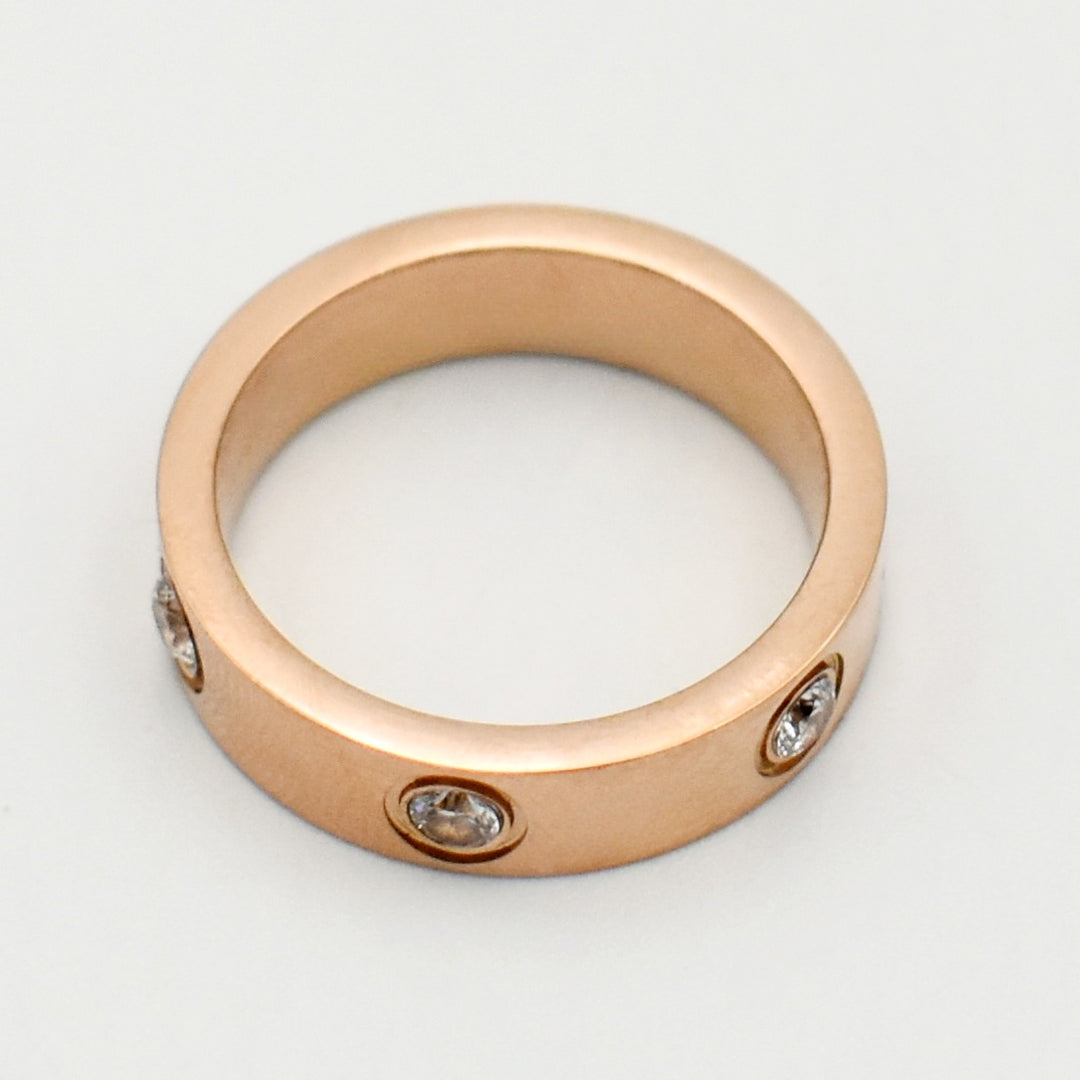 Rose Gold Cubic Band Ring
