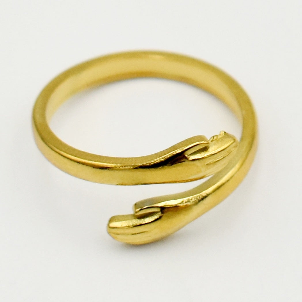Gold Opened Hands Ring