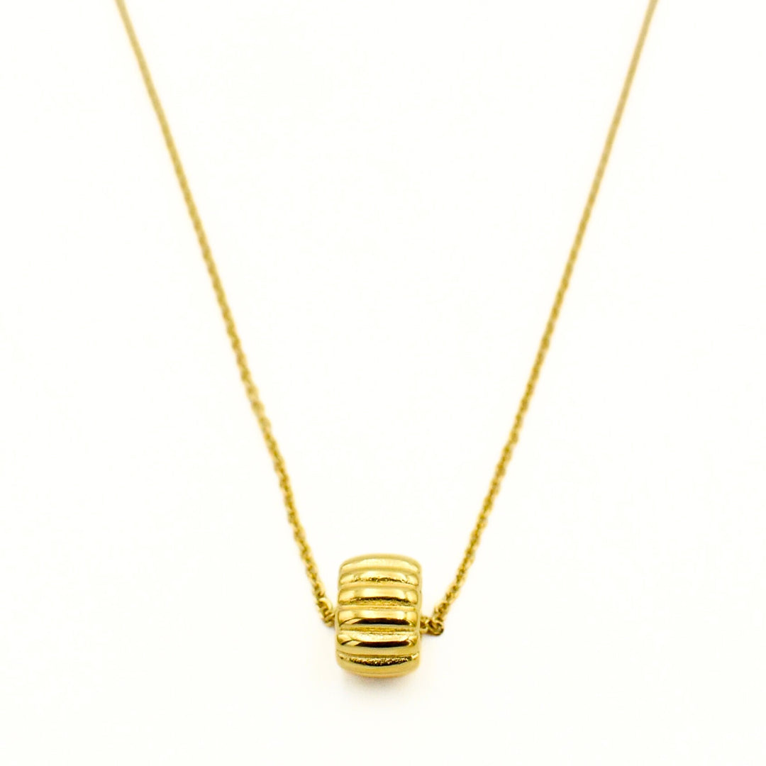 Gold Toned Oval Tyre Necklace