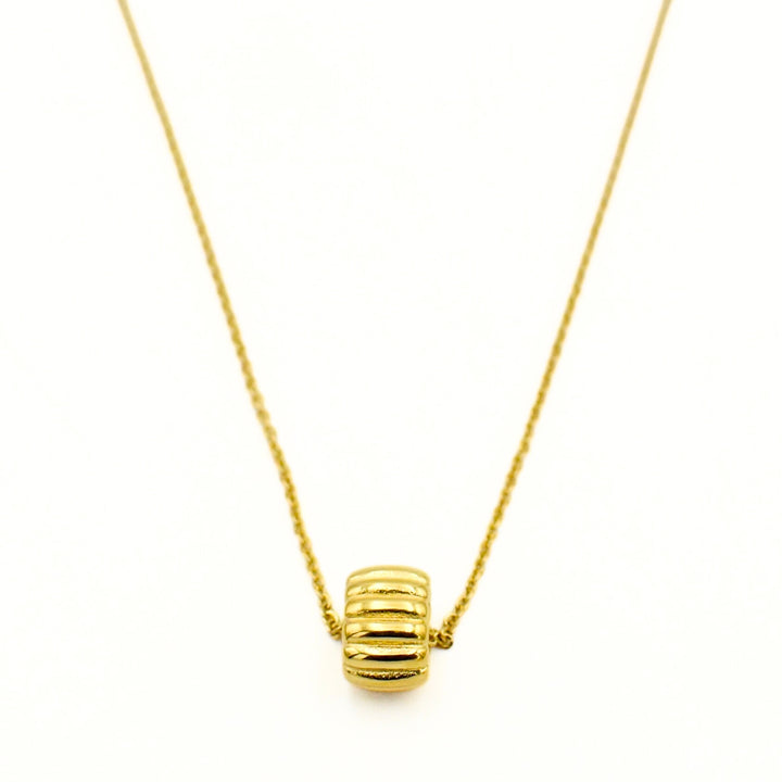 Gold Toned Oval Tyre Necklace