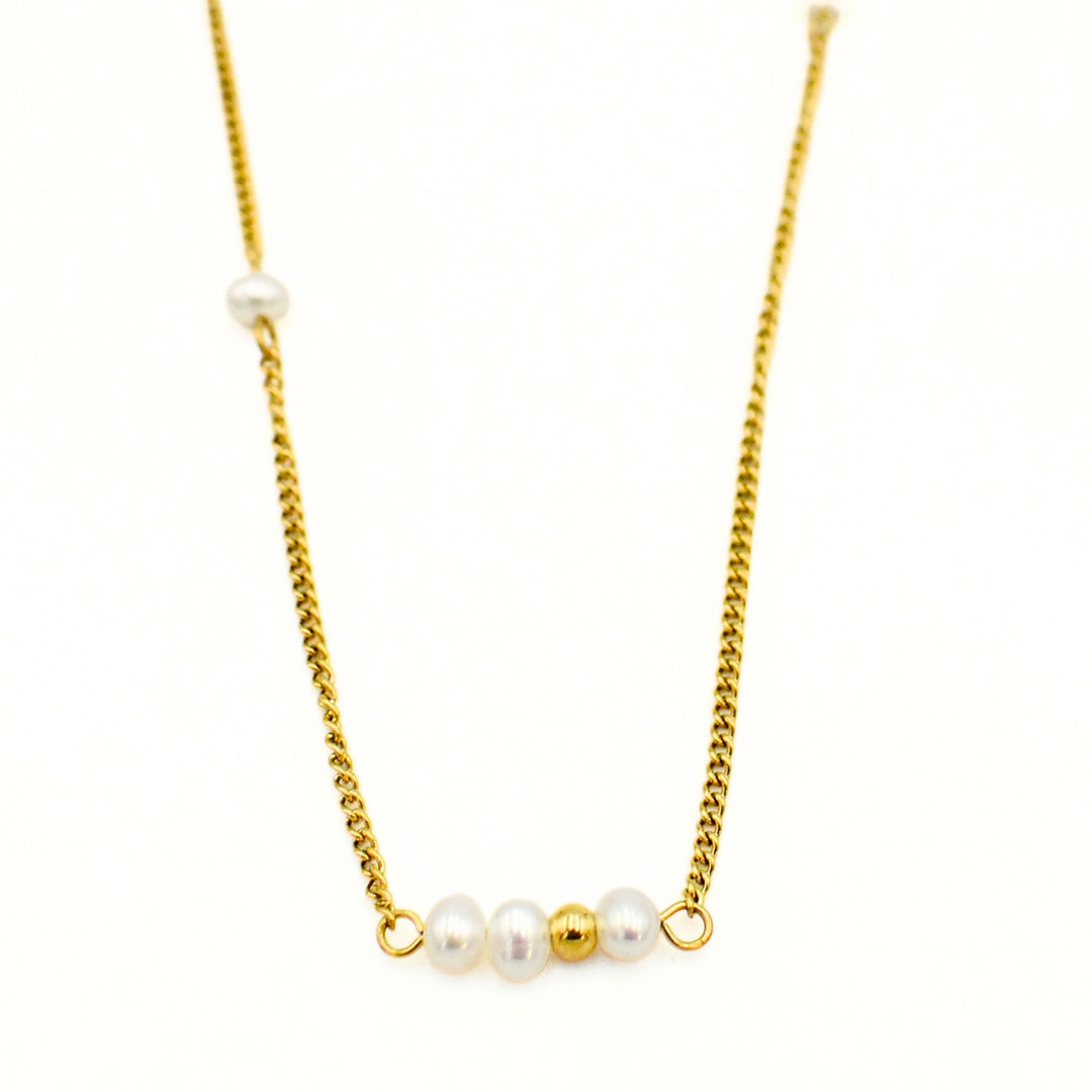Gold Toned Pearl Delicately Necklace