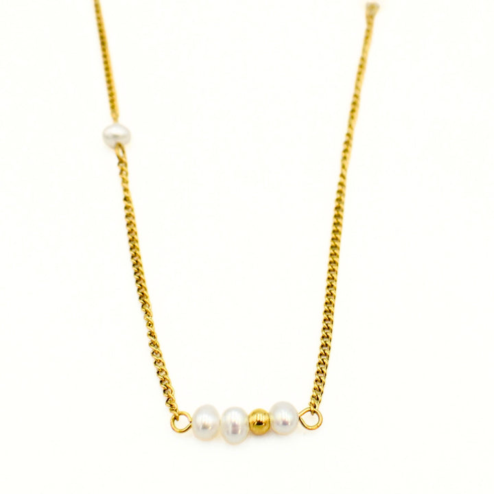 Gold Toned Pearl Delicately Necklace