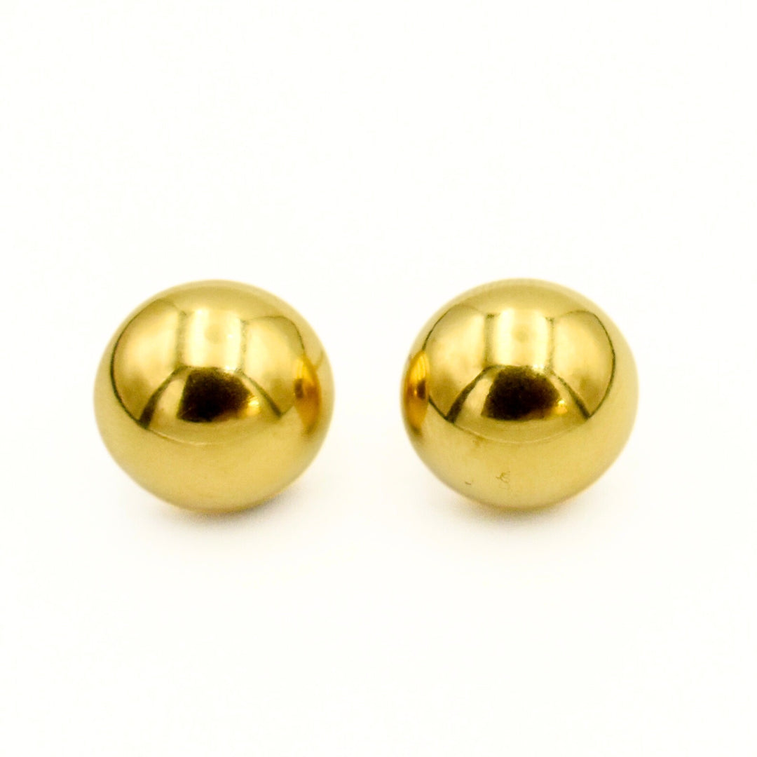 Gold Toned Flat Stud Earrings