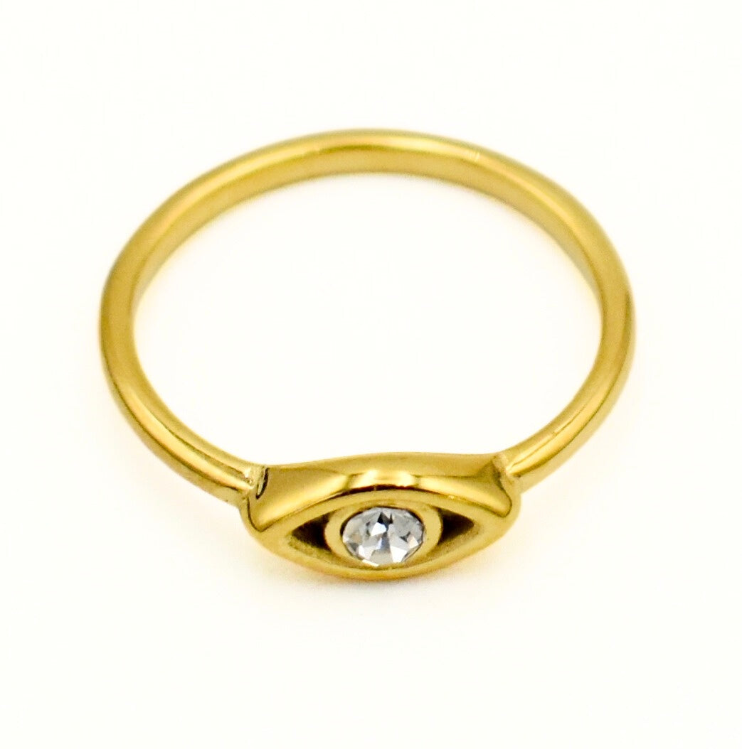 Gold Plated Evil Eye Ring