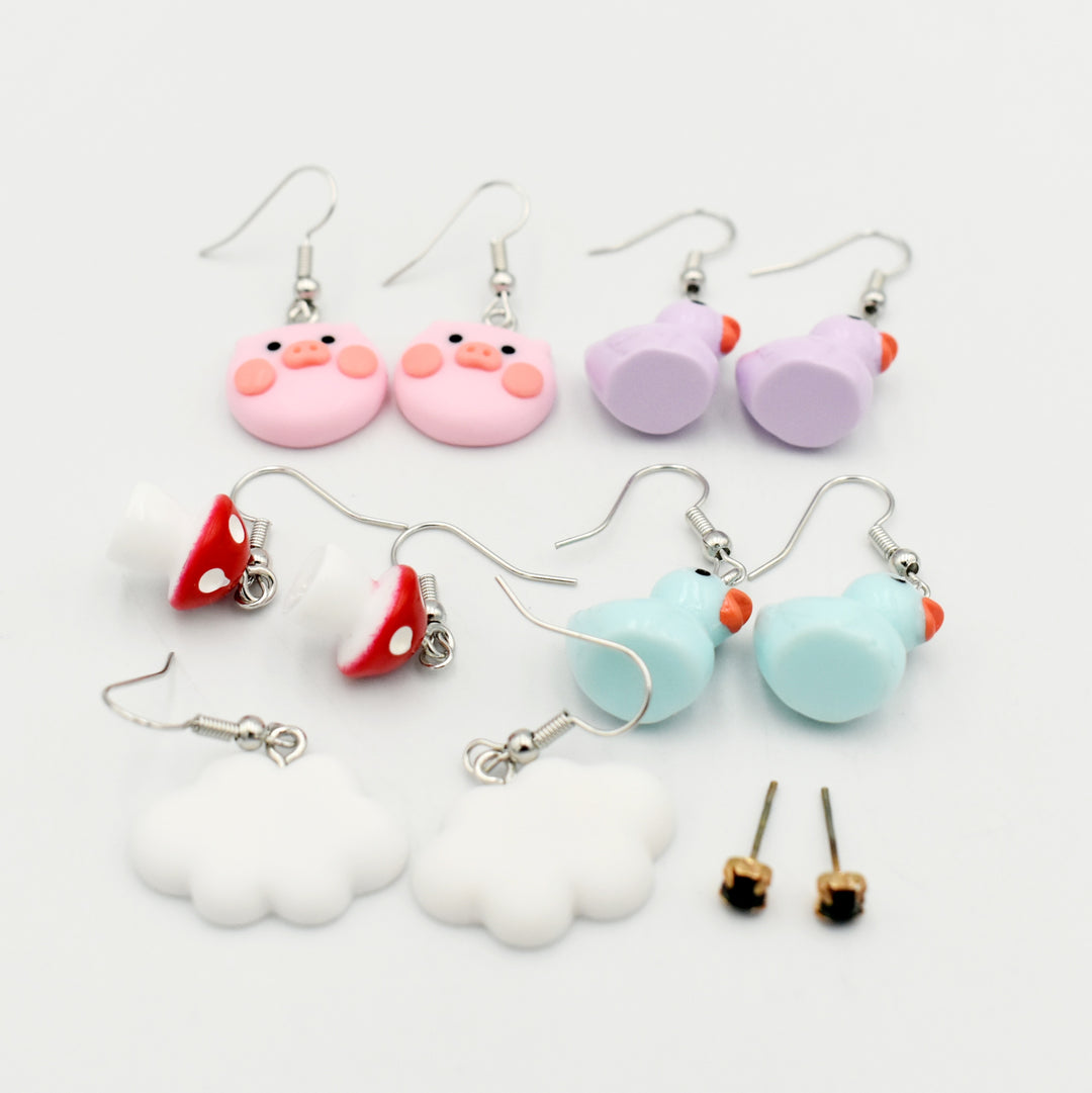 Kids Mushroom 6-Pack Earrings