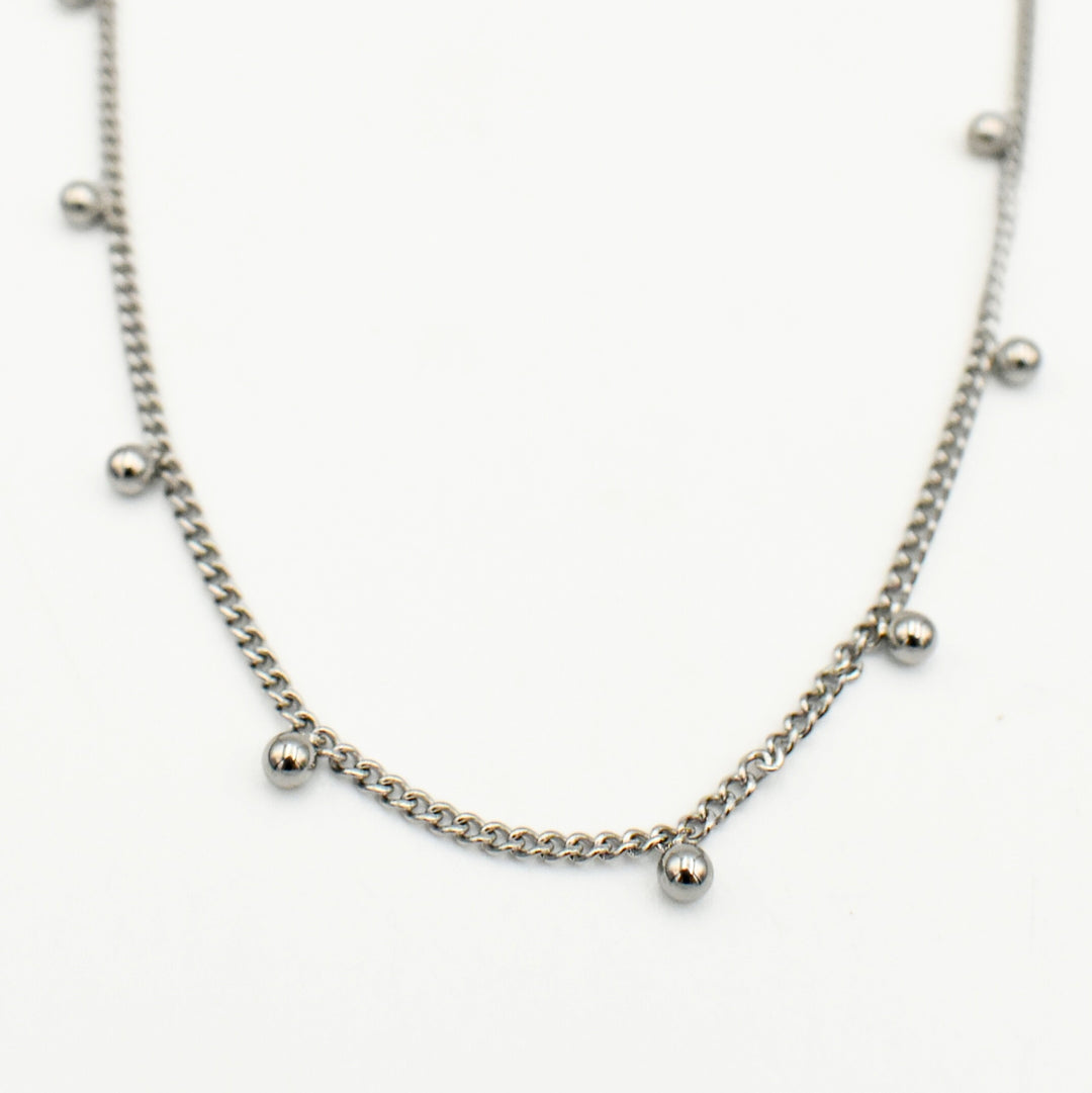 Rhodium Plated Ball Chain