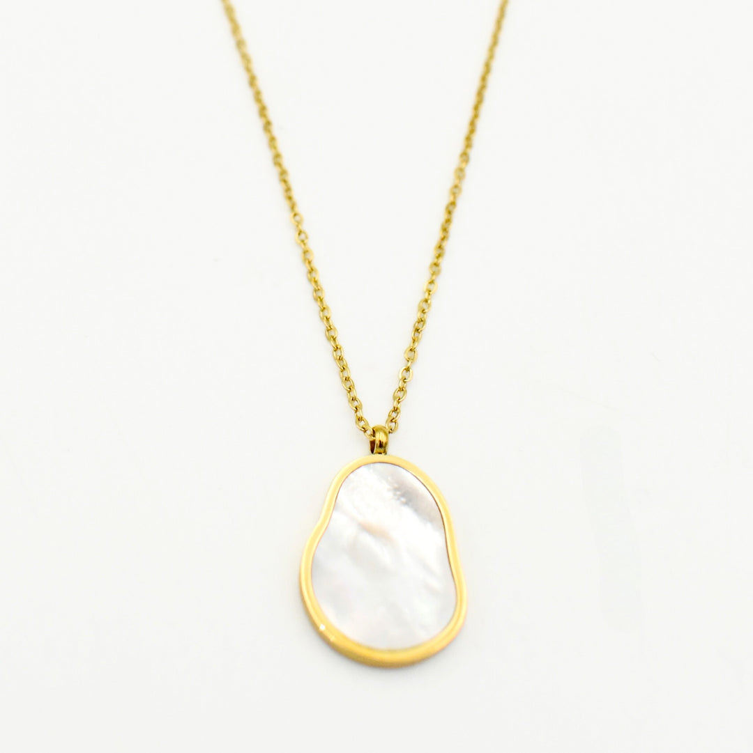 Gold Toned Mother of Pearl Necklace