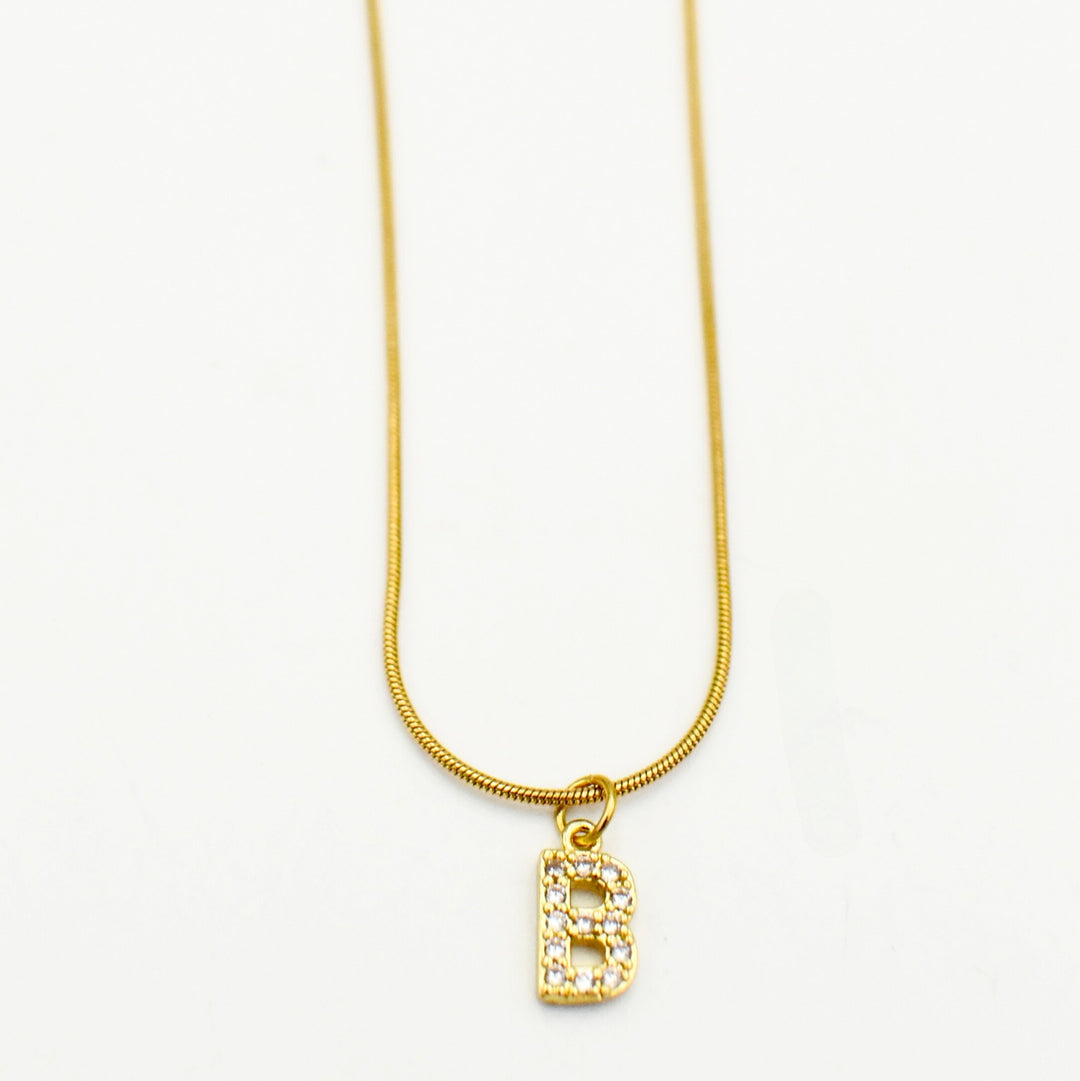 Gold Toned Letter 'B' Necklace