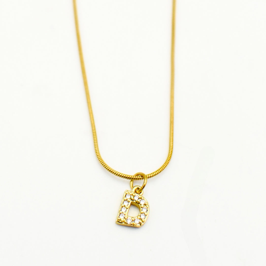 Gold Toned Letter 'D' Necklace