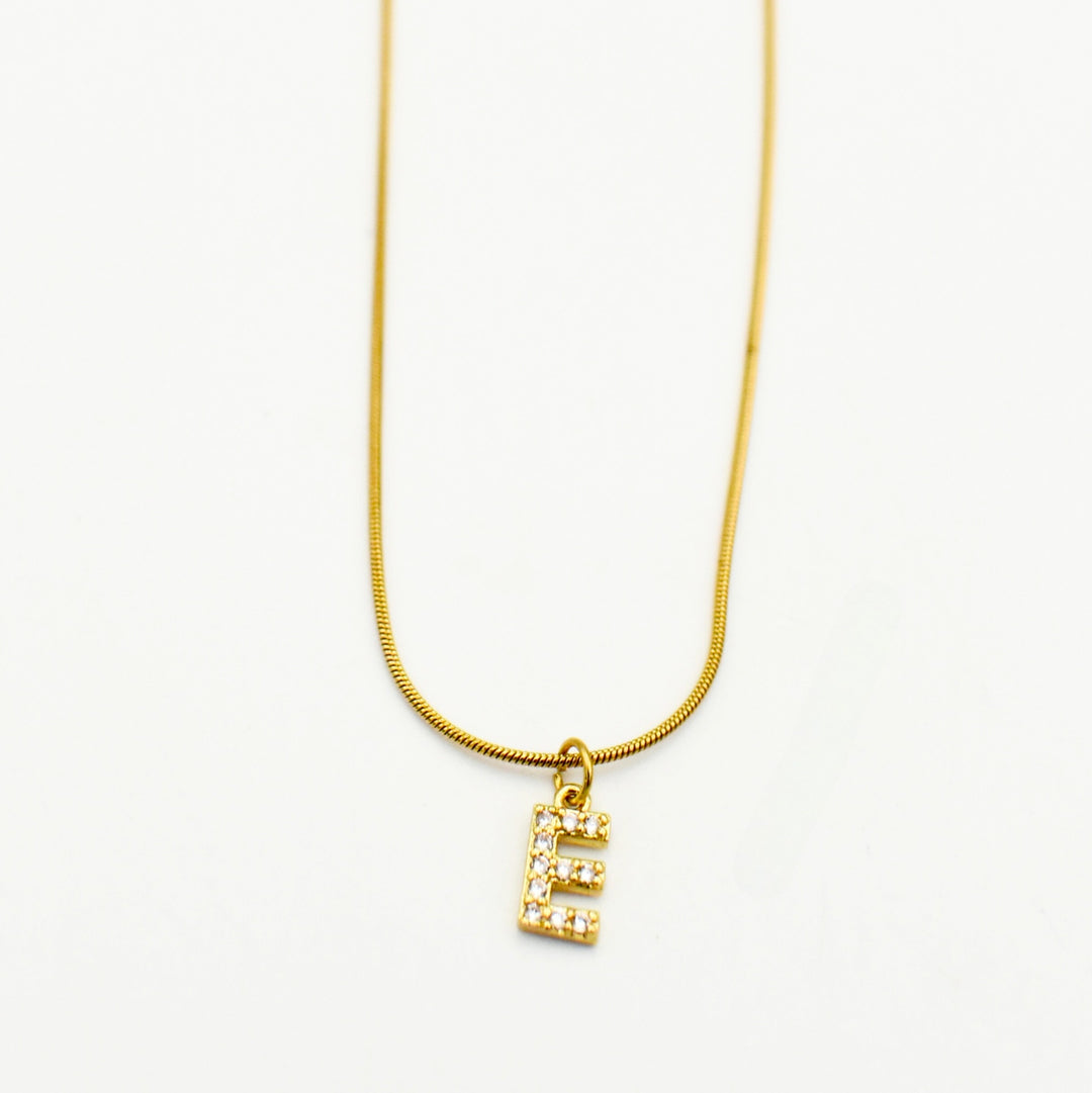 Gold Plated Letter 'E' Necklace