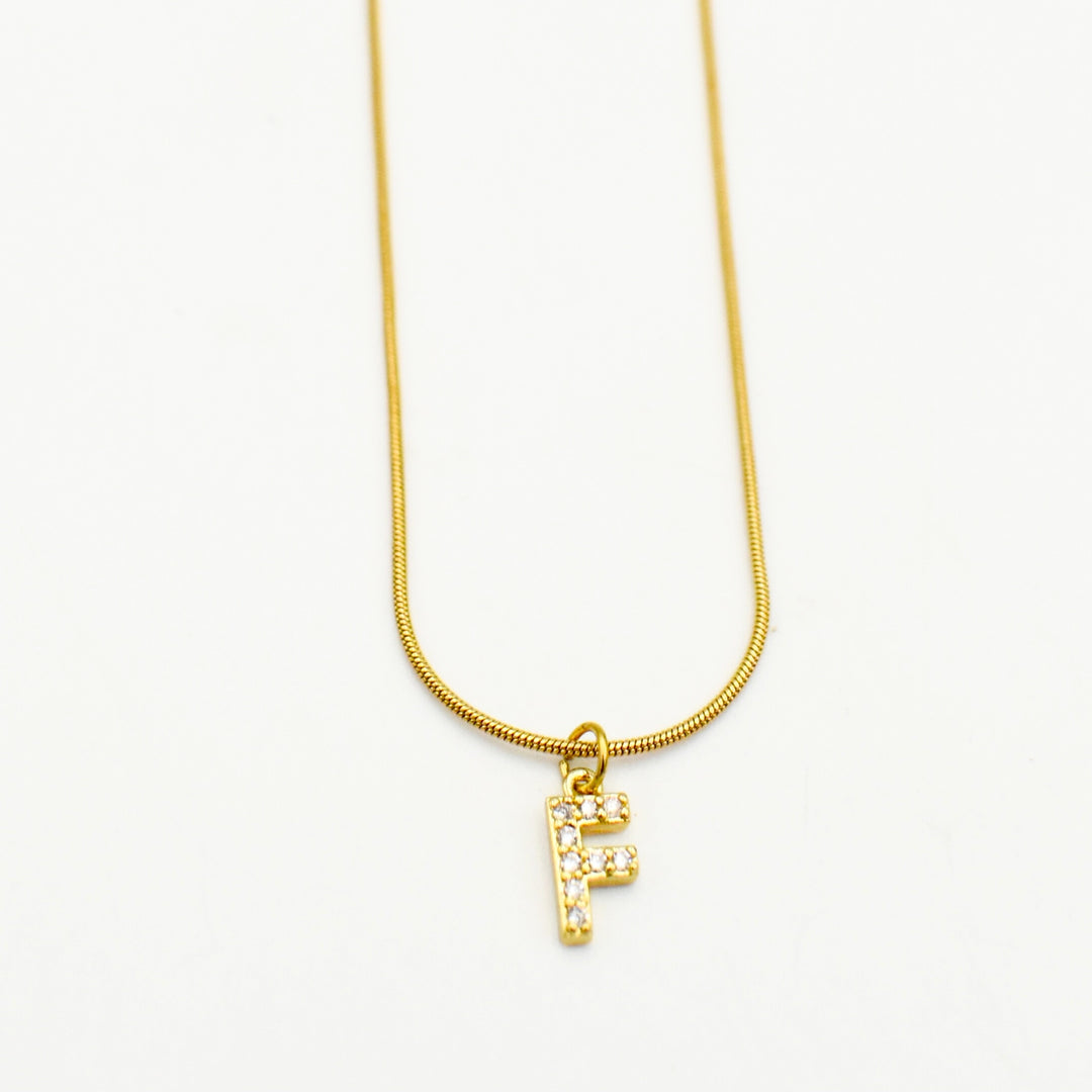 Gold Toned Letter 'F' Necklace