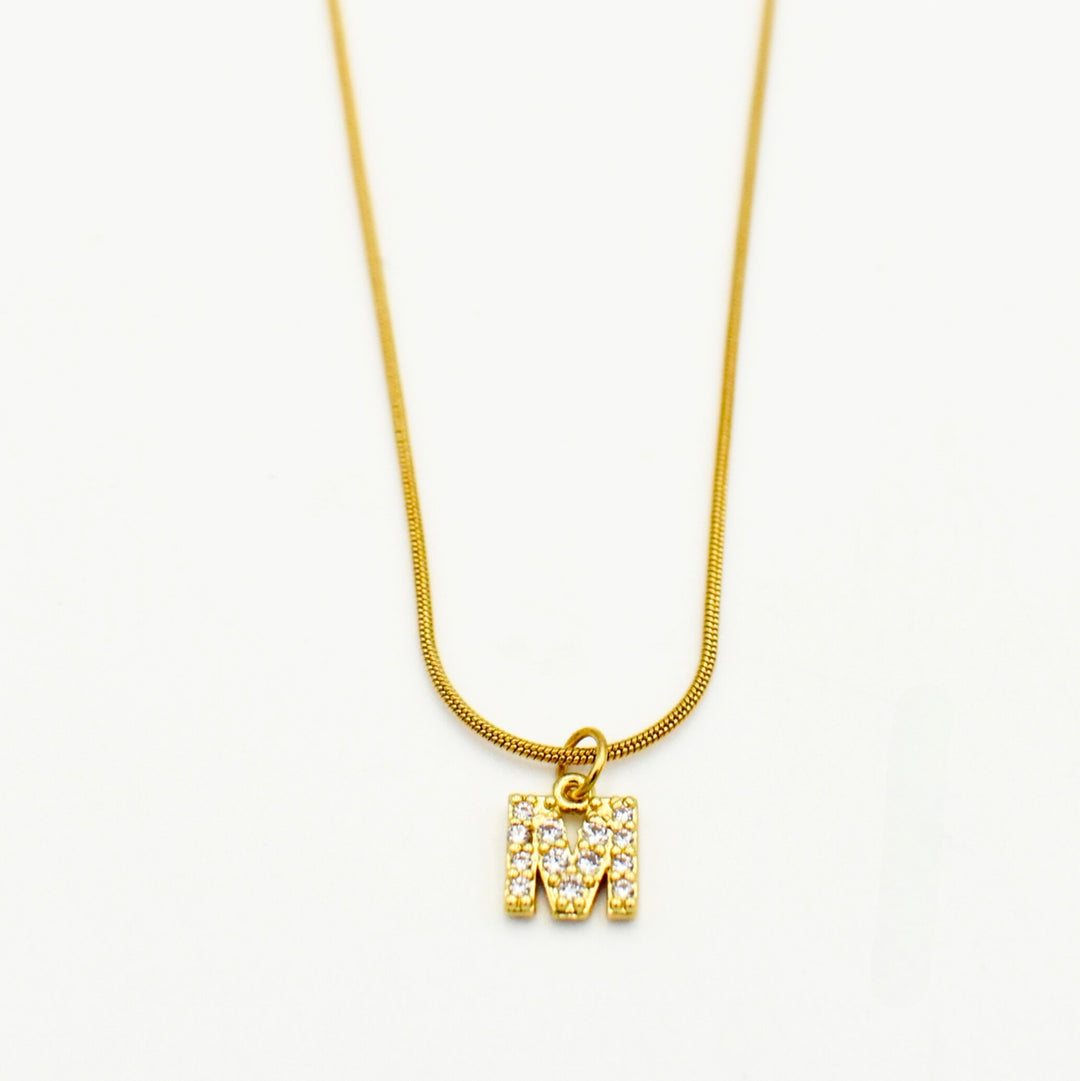 Gold Plated Letter 'M' Necklace