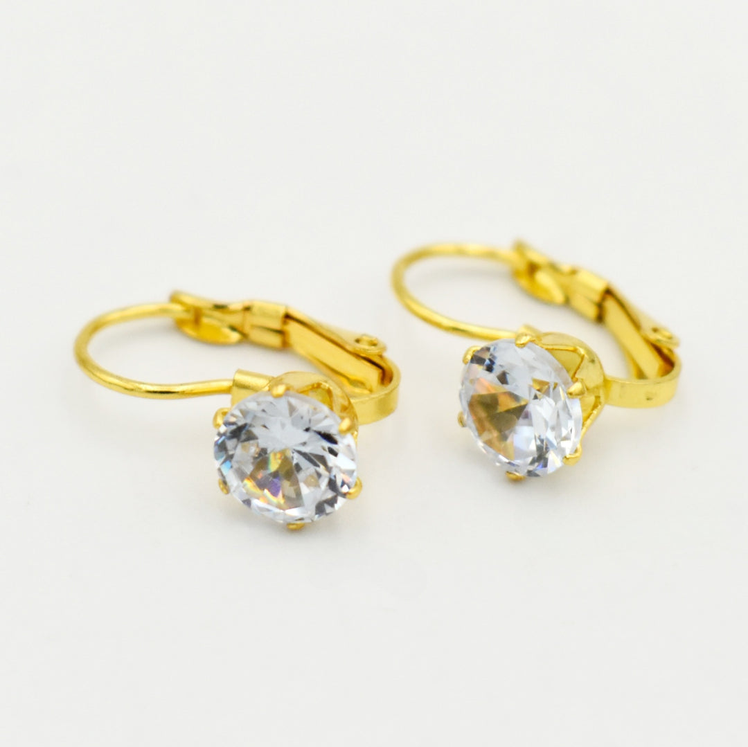 Gold Mini Diamante Drop Earrings