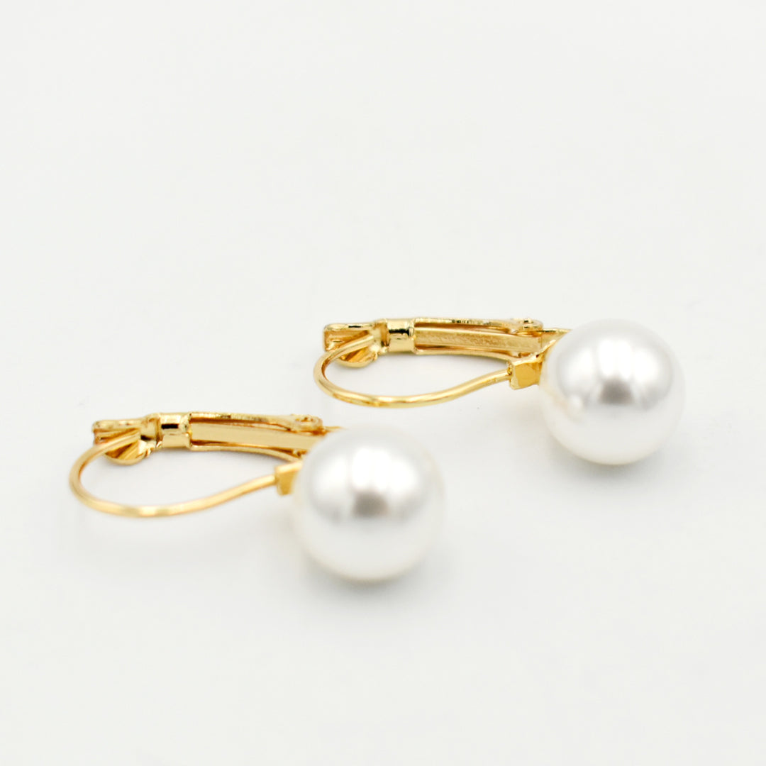 Gold Mini Pearl Drop Earrings