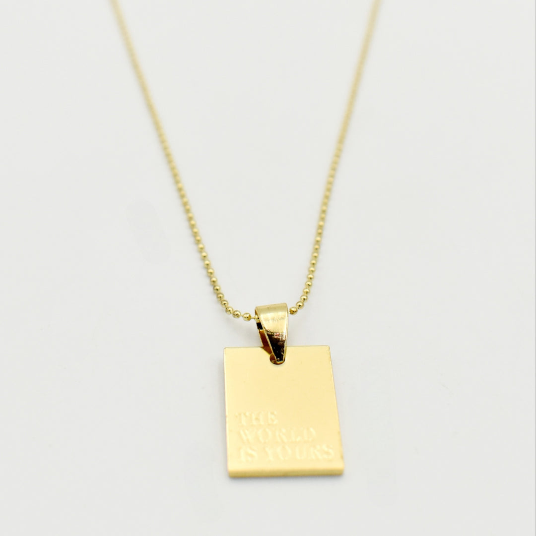 Gold The World Is Yours Necklace