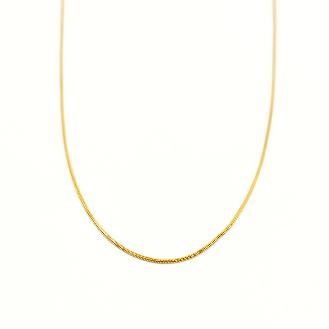 Gold Toned Snake Thin Necklace